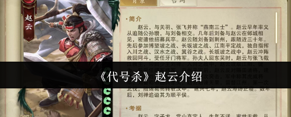 《代号杀》赵云介绍
