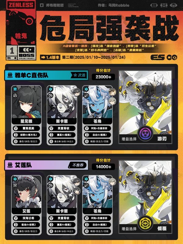 《绝区零》危局强袭战第二期怎么过危局强袭战第二期配队通关阵容3