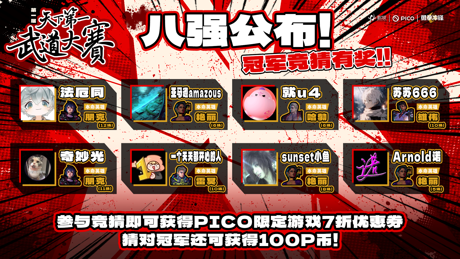 《勇拳冲锋》天下*武道大赛8强诞生,虚拟电竞重燃玩家热情