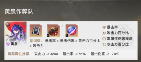 崩坏星穹铁道黄泉平民阵容搭配