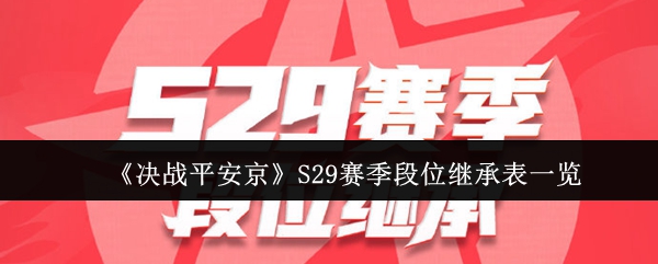 《决战平安京》S29赛季段位继承表一览
