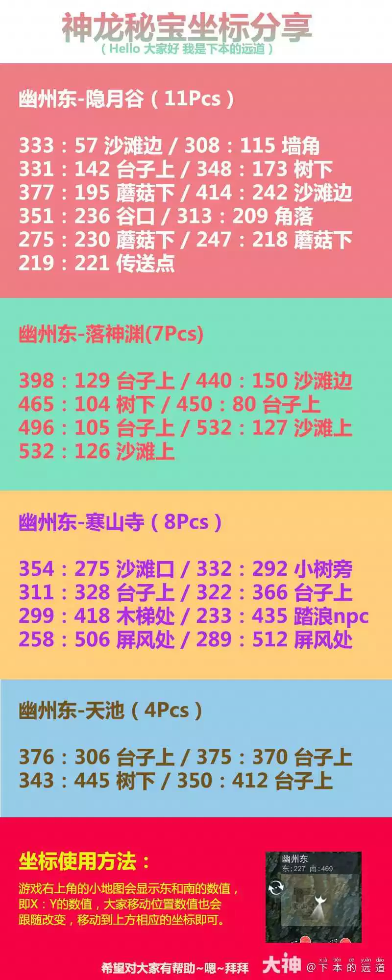 《天下》手游超详细的寻宝路线攻略，30个神龙秘宝拿下