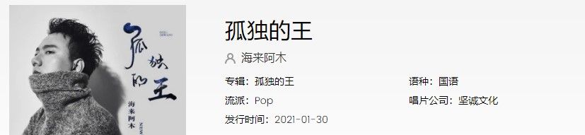《抖音》孤独的王歌曲信息介绍
