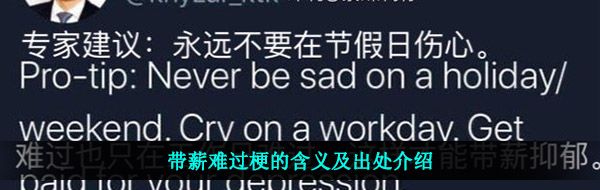 带薪难过梗的含义及出处介绍