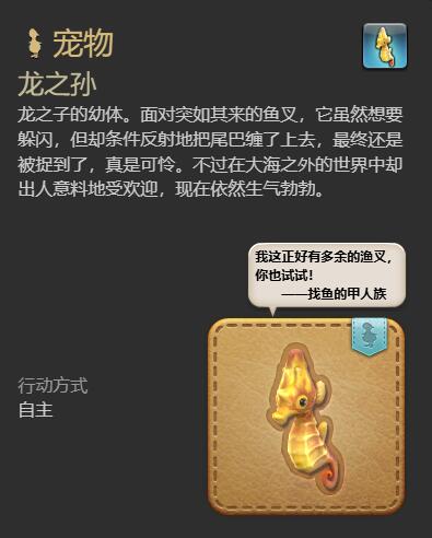 《最终幻想14：水晶世界》龙之孙宠物获得方法