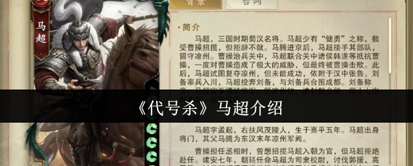 《代号杀》马超介绍
