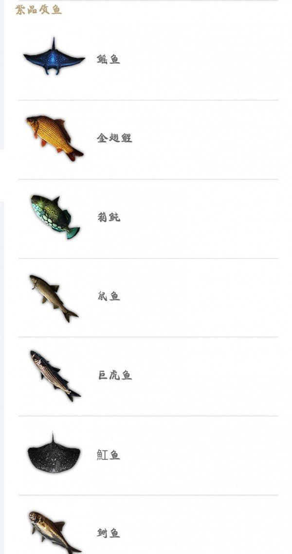 《妄想山海》各品质鱼种类汇总一览