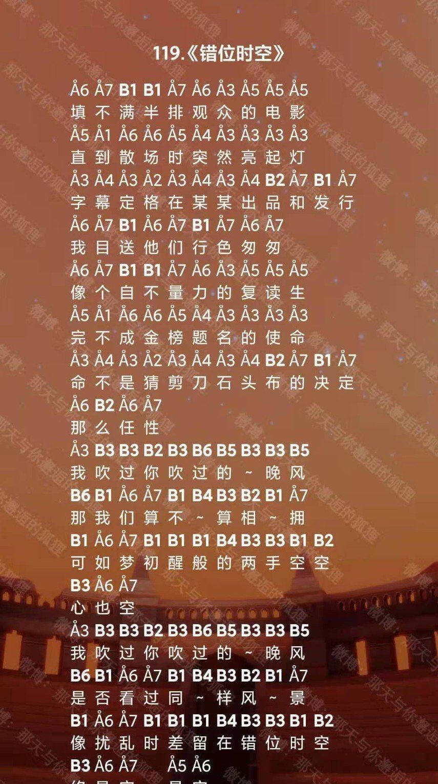 《原神》错位时空琴谱弹奏方法