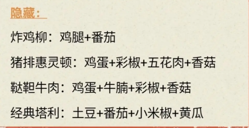 《我的休闲时光》菜谱大全