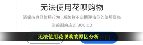 无法使用花呗购物原因分析