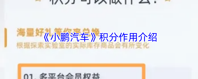 《小鹏汽车》积分作用介绍