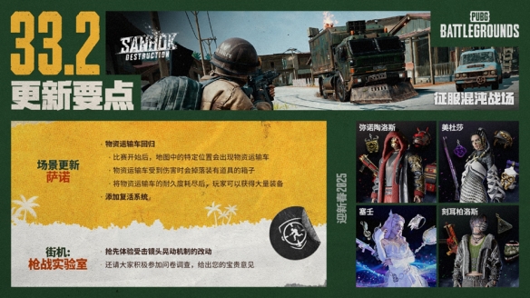 《绝地求生》33.2版本更新公告20258