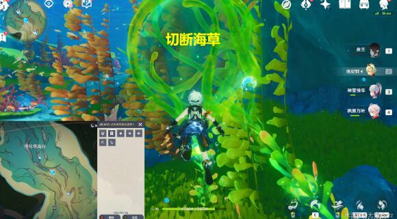 切断困住海獭的海草
